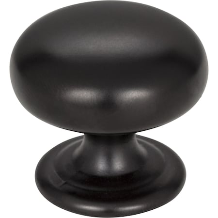 Elements 1-1/4" Diameter Matte Black Florence Cabinet Mushroom Knob 2980MB